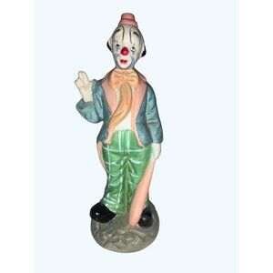 Vintage Armark Porcelain Clown Figurine Hand-Painted Finish 7.75 Inches